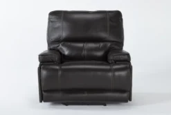 Watkins Coffee Leather Power Cordless Recliner With Power Headrest & USB