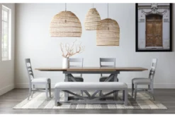 Ozzie 60" Upholstered Bench 12 Ozzie 60" Upholstered Bench -Furniture Store 268242 grey fabric dining bench room 46