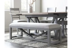 Ozzie 60" Upholstered Bench 13 Ozzie 60" Upholstered Bench -Furniture Store 268242 grey fabric dining bench room 47