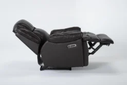 Eckhart Brown Leather Power Recliner With Power Headrest & USB -Furniture Store 268355 recline 24