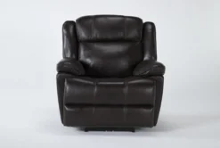 Eckhart Brown Leather Power Recliner With Power Headrest & USB