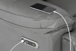 Eckhart Grey Leather Power Recliner With Power Headrest & USB -Furniture Store 268356 hardware 51