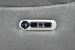 Eckhart Grey Leather Power Recliner With Power Headrest & USB -Furniture Store 268356 hardware 52