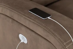 Palmer Brown Power Recliner With Power Headrest & USB -Furniture Store 268373 brown polyester recliner detail 45