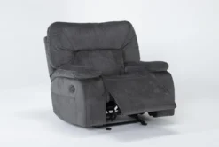 Chadrick Grey Manual Glider Recliner -Furniture Store 268642 grey polyester recliner side 19