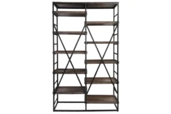Mango + Iron Industrial 60" Double Bookcase -Furniture Store 268712 back 82