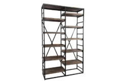 Mango + Iron Industrial 60" Double Bookcase