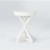 Presby White Round Accent Table -Furniture Store 269074 white wood end table signature 01