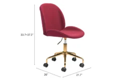 Red Velvet And Gold Desk Chair -Furniture Store 269502 red metal office chair detail 49