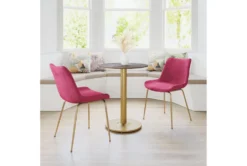 Red Velvet Bucket Seat Dining Chair Set Of 2 -Furniture Store 269507 red metal dining chair room 85