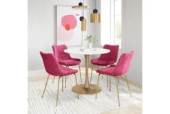 Red Velvet Bucket Seat Dining Chair Set Of 2 -Furniture Store 269507 red metal dining chair room 86