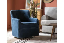 Katrina Velvet Blue Swivel Glider Chair -Furniture Store 269751 blue fabric swivel glider room 60
