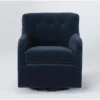 Katrina Velvet Blue Swivel Glider Chair -Furniture Store 269751 blue fabric swivel glider signature 01