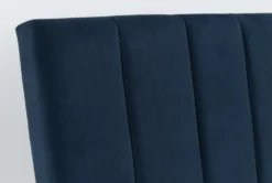 Blakely California King Upholstered Headboard With Metal Bed Frame -Furniture Store 269762 blue fabric bed detail 44
