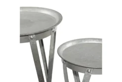 Galvanized Metal Pedestal Accent Table-Set Of 2 14 Galvanized Metal Pedestal Accent Table-Set Of 2 -Furniture Store 269944 grey metal accent table detail 44