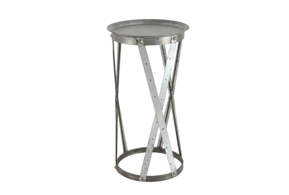 Galvanized Metal Pedestal Accent Table-Set Of 2 9 Galvanized Metal Pedestal Accent Table-Set Of 2 - Image 7
