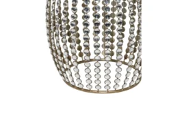 16" Silver Bead And Wood Accent Table -Furniture Store 270295 silver metal accent table detail 44