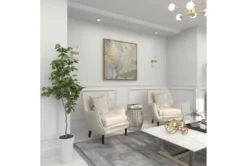 16" Silver Bead And Wood Accent Table -Furniture Store 270295 silver metal accent table room 93