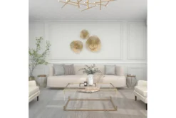 16" Silver Bead And Wood Accent Table -Furniture Store 270295 silver metal accent table room 95