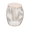 16" Silver Bead And Wood Accent Table -Furniture Store 270295 silver metal accent table signature 03