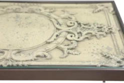 Small Black Metal & Carved Vintage Grey Wood Nesting Accent Tables-Set Of 3 -Furniture Store 270318 grey metal accent table detail 44