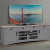 Americana Dove Modern 92" Tv Stand -Furniture Store 270558 blue wood media console signature 01