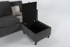 Mikayla Graphite 76" Queen Plus Sleeper With Reversible Chaise -Furniture Store 270875 grey fabric sleeper detail 46