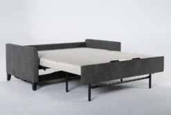 Mikayla Graphite 76" Queen Plus Sleeper With Reversible Chaise -Furniture Store 270875 grey fabric sleeper detail 47