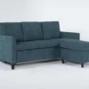 Mikayla Teal 76" Queen Plus Sleeper With Reversible Chaise -Furniture Store 270877 blue fabric sleeper signature 01