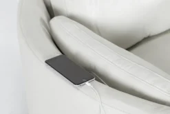 Rayna Ivory Leather Power Swivel Gider Recliner With Built-In Battery & USB 14 Rayna Ivory Leather Power Swivel Gider Recliner With Built-In Battery & USB -Furniture Store 270931 beige leather swivel glider detail 44