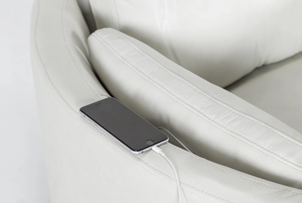 Rayna Ivory Leather Power Swivel Gider Recliner With Built-In Battery & USB 8 Rayna Ivory Leather Power Swivel Gider Recliner With Built-In Battery & USB - Image 6