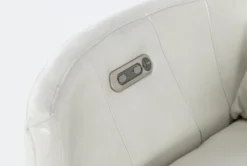 Rayna Ivory Leather Power Swivel Gider Recliner With Built-In Battery & USB 13 Rayna Ivory Leather Power Swivel Gider Recliner With Built-In Battery & USB -Furniture Store 270931 beige leather swivel glider detail 45