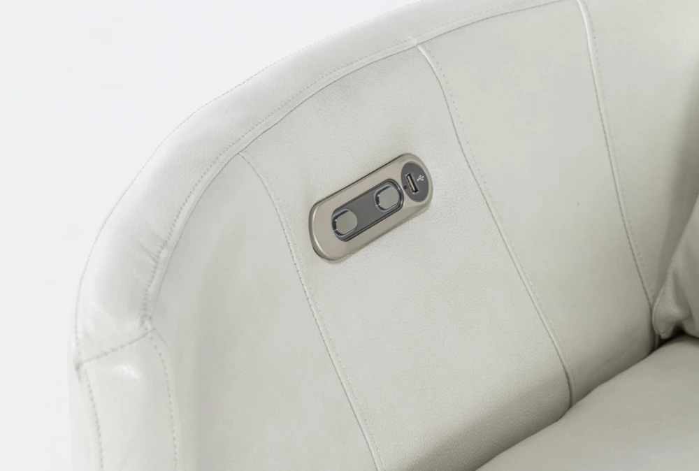 Rayna Ivory Leather Power Swivel Gider Recliner With Built-In Battery & USB 7 Rayna Ivory Leather Power Swivel Gider Recliner With Built-In Battery & USB - Image 5