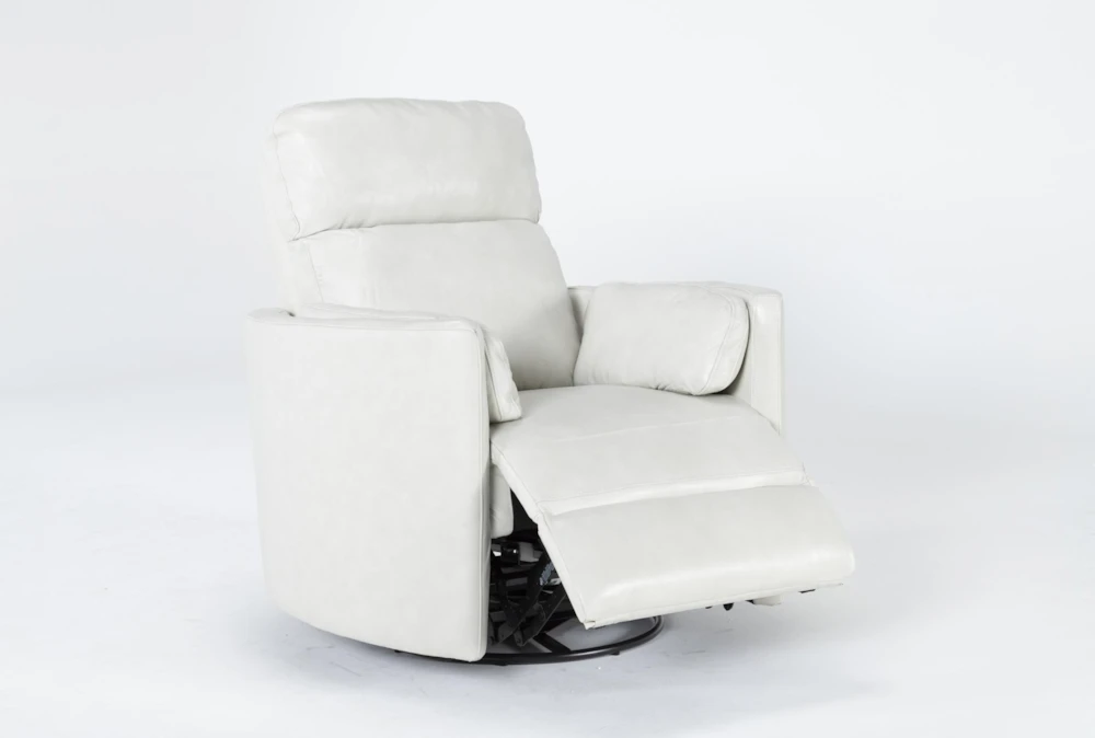 Rayna Ivory Leather Power Swivel Gider Recliner With Built-In Battery & USB 5 Rayna Ivory Leather Power Swivel Gider Recliner With Built-In Battery & USB - Image 3