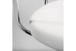 White Faux Leather And Chrome Curved Back 30" Adjustable Swivel Stool -Furniture Store 271532 white leather bar stool detail 45
