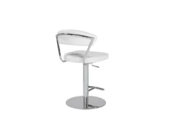White Faux Leather And Chrome Curved Back 30" Adjustable Swivel Stool -Furniture Store 271532 white leather bar stool detail 48