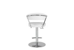 White Faux Leather And Chrome Curved Back 30" Adjustable Swivel Stool -Furniture Store 271532 white leather bar stool detail 49