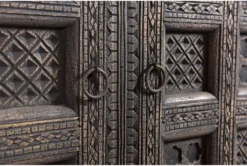 Square Motif 57" Sideboard 13 Square Motif 57" Sideboard -Furniture Store 271828 black wood buffet detail 44