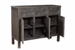 Square Motif 57" Sideboard 11 Square Motif 57" Sideboard -Furniture Store 271828 black wood buffet storage 12
