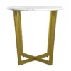 Liv White Faux Marble 24" Round End Table With Matte Gold Base -Furniture Store 271895 white marble end table signature 01
