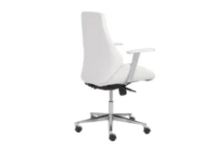 Viborg White Faux Leather And Chrome Low Back Desk Chair -Furniture Store 271903 white leather office chair detail 46
