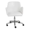 Grimstad White Faux Leather Desk Chair -Furniture Store 271966 white leather office chair signature 01