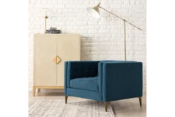 Wesley III 39" Velvet Chair -Furniture Store 272080 blue fabric chair room 61