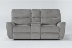 Ronan Oatmeal 77" Power Reclining Loveseat With Storage Console & USB