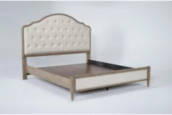Deliah King Upholstered Platform Bed -Furniture Store 274621 natural wood bed side 19