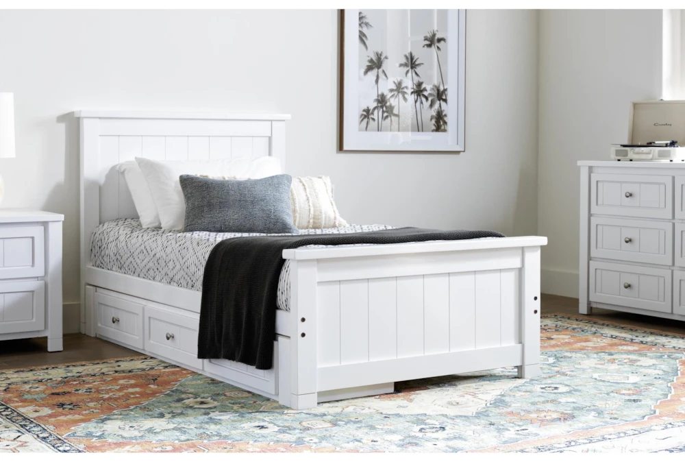 Mateo White Twin Panel Bed With Single 3 Drawer Storage Unit 9 Mateo White Twin Panel Bed With Single 3 Drawer Storage Unit - Image 7