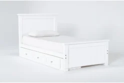 Mateo White Twin Panel Bed With Single 3 Drawer Storage Unit 11 Mateo White Twin Panel Bed With Single 3 Drawer Storage Unit -Furniture Store 274728 white mdf bed side 18