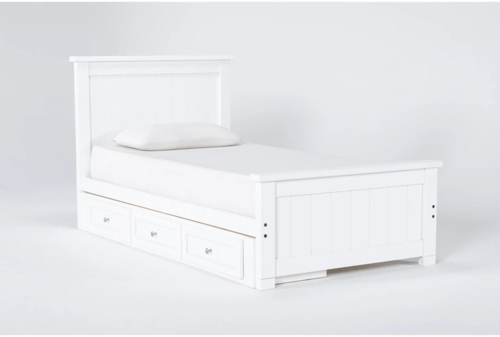 Mateo White Twin Panel Bed With Single 3 Drawer Storage Unit 5 Mateo White Twin Panel Bed With Single 3 Drawer Storage Unit - Image 3