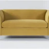 Frances Velvet 60" Settee -Furniture Store 275273 yellow fabric settee signature 01