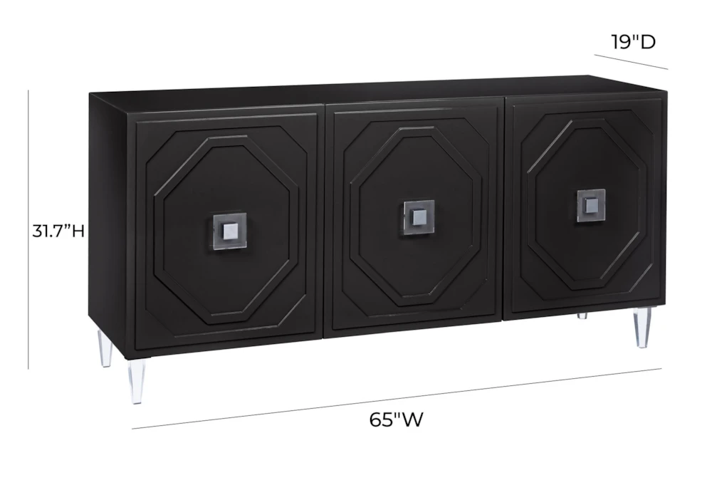 Forte Black Lacquer 65" Sideboard 9 Forte Black Lacquer 65" Sideboard - Image 7